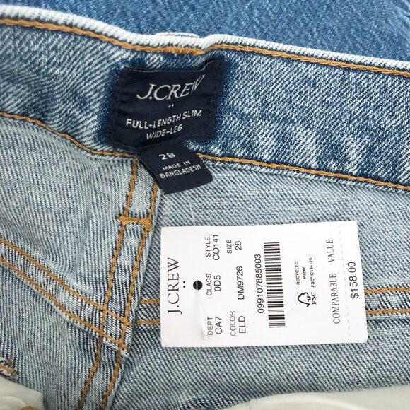 NWT J.Crew Factory Embellished slim wide-leg jean in all-day stretch - Picture 3 of 9